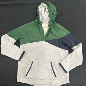 Hollister Green and Light Gray Lined Hooded Jacket